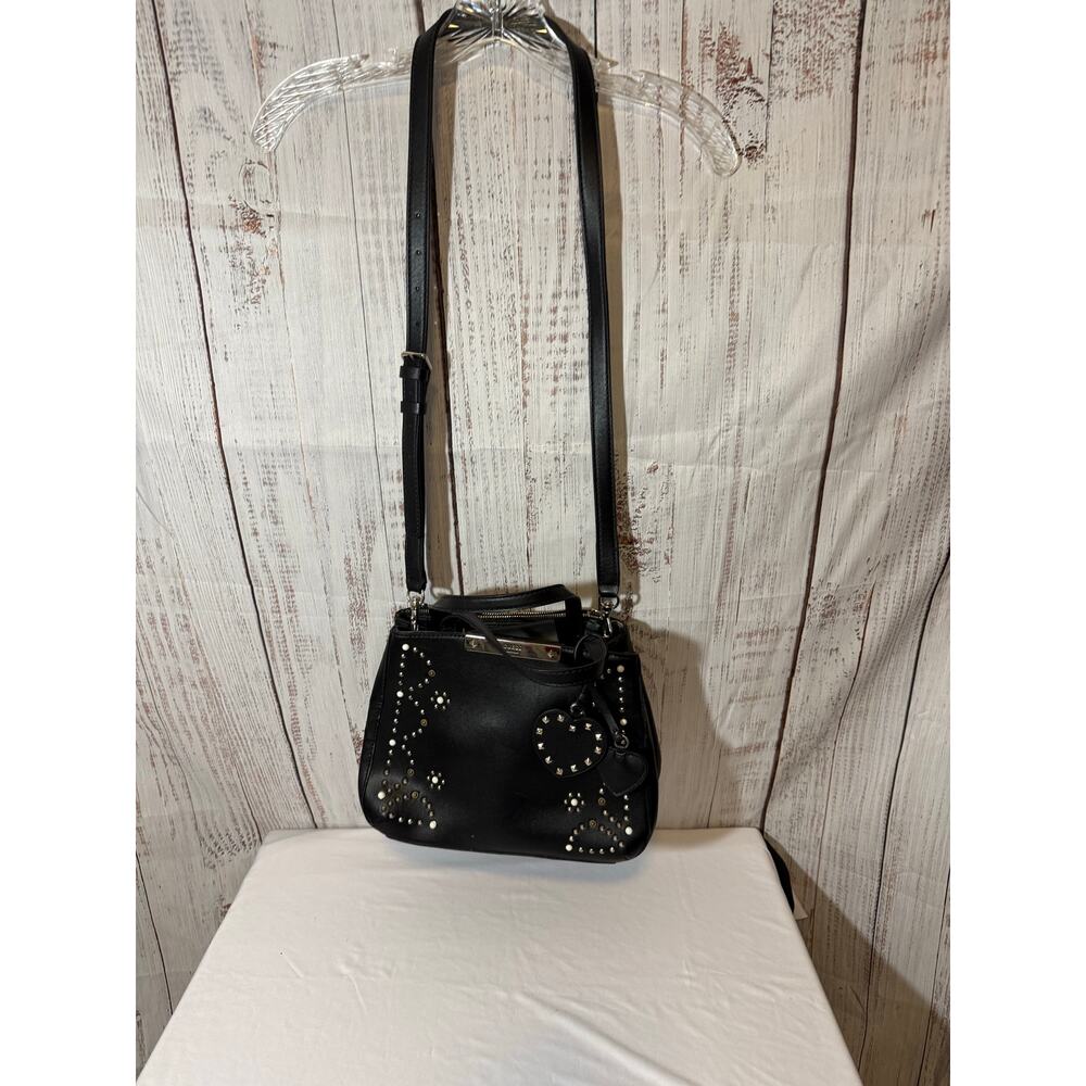 GUESS Studded Satchel Crossbody Bag Heart Charm Purse